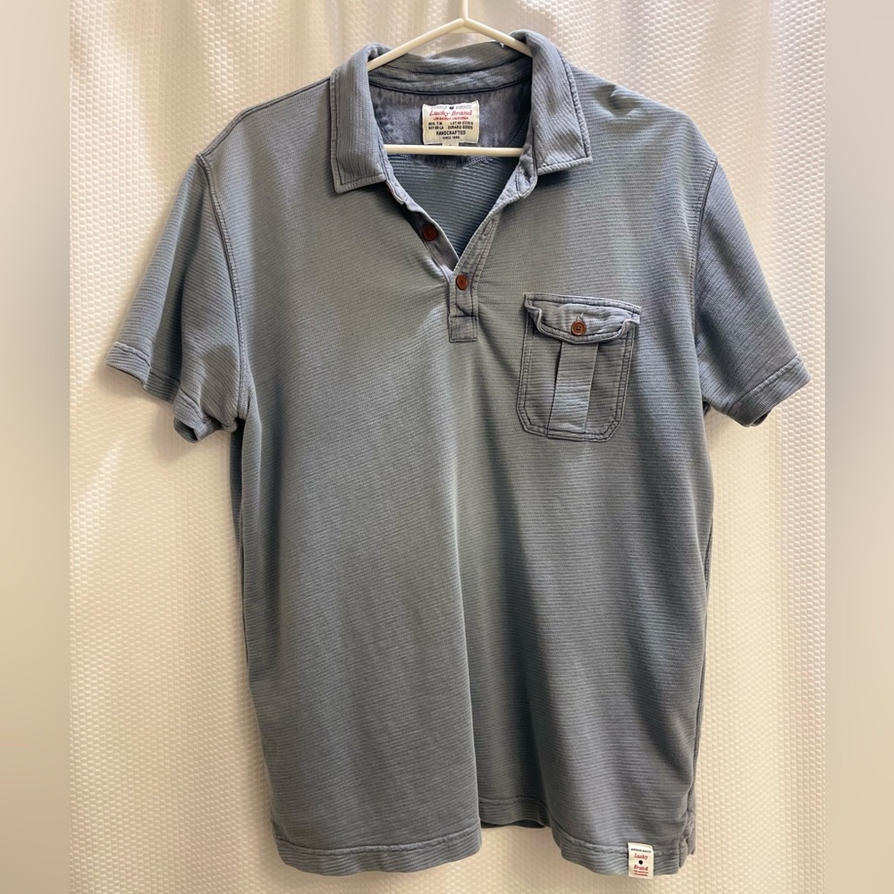 Lucky Brand Gray Polo Shirt with Pocket